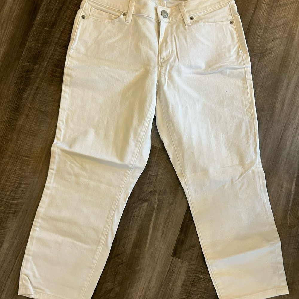 LOFT White Cropped Ankle Jeans